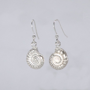 Silver ammonite earrings